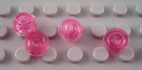 LEGO Lot of 4 Translucent Dark Pink 1x1 Round Plates Creator Girls Friends