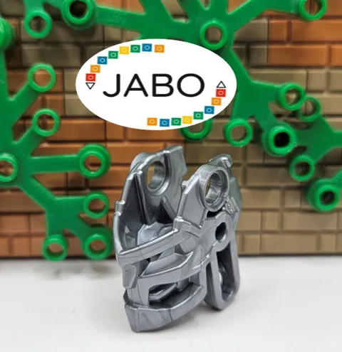 (S18 / 6 / 8) LEGO Bionicle 19049 Head Head Connector (Toa Okoto) Silver
