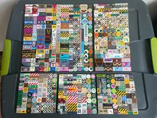 LEGO Lot of Stickered and Printed Tiles Pieces on Base Plates