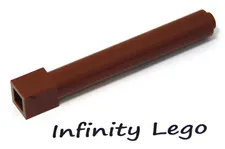 6 LEGO Reddish Brown Round Brick 1 x 1 x 6 with Square Base (43888) - 6 Pieces