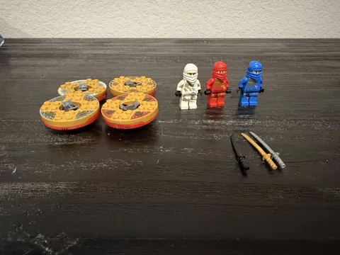 Lego Ninjago DX Ninjas Set - Zane, Kai, Jay + DX Spinners & Swords 