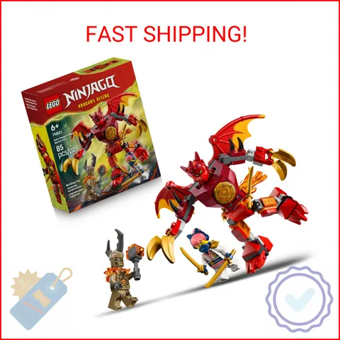 LEGO NINJAGO Kai’s Dragon Mech Battle Pack Building Toy for Boys, Girls, & Kids,