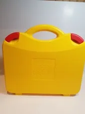 Lego Yellow & Orange Plastic Carrying Case Storage Box 2 Movable Dividers