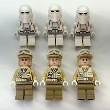 6x LEGO Star Wars Minifigure Lot 3x Hoth Rebel Trooper 3x Imperial Snow Trooper