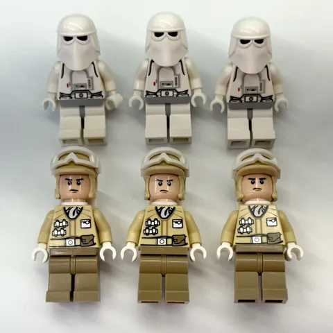6x LEGO Star Wars Minifigure Lot 3x Hoth Rebel Trooper 3x Imperial Snow Trooper