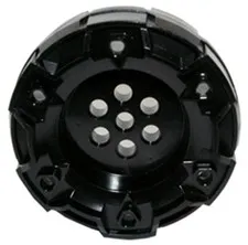Lego Black LARGE WHEEL Hard Plastic Treaded 7 Pin/6 Bar Hole 6.22x6.22x2.96cm V2