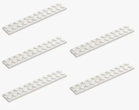 5 New LEGO White 2x12 Plates 2445 flat panel plate 12x2 244501