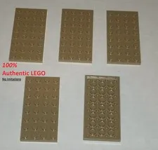 LEGO NEW 4x8 Dark Tan Plate (5x) 6006524 Brick 3035
