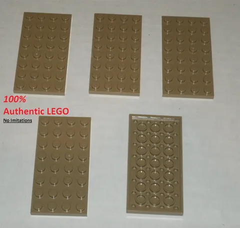 LEGO NEW 4x8 Dark Tan Plate (5x) 6006524 Brick 3035