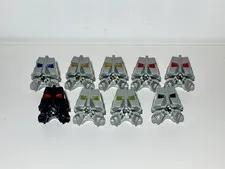 LOT OF 9 LIGHT GRAY LEGO BIONICLE HEAD CONNECTORS 32553 DIFFERENT EYE COLORS