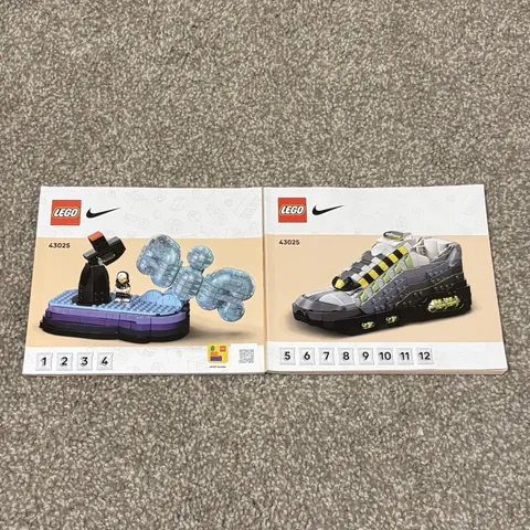 Lego Instruction Booklet Manual ONLY - Lot Of 2 - Nike Air Max 95 - 43025