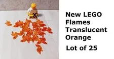 New LEGO Flame Lot of 25 Translucent Clear Parts Pin Seaweed Fire Camp Scout