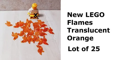 New LEGO Flame Lot of 25 Translucent Clear Parts Pin Seaweed Fire Camp Scout