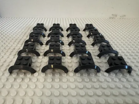 (20)LEGO Mudguard Fender, Window Arch Lot-DARK GREY-#96282-Half style Car fender