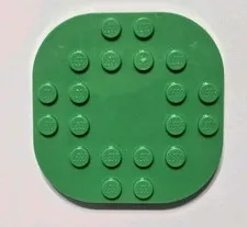 LEGO Bright Green Plate, Modified 6 x 6 with Rounded Corners and 4 Feet - 66789