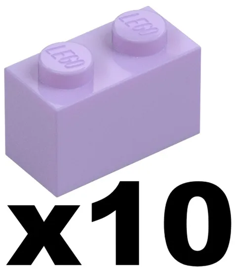 Lego New Part 3004 - Qty 10 - BRICK Lavender Purple 1 x 2 Stud Pieces LAV