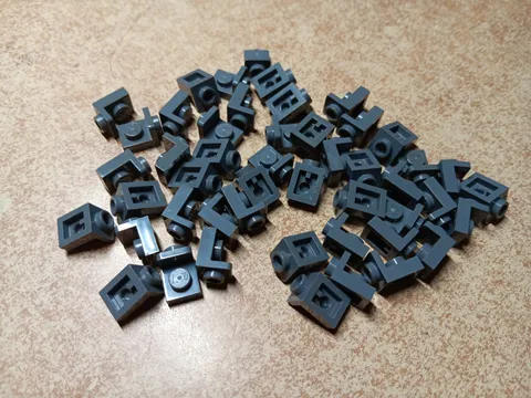 LEGO BULK LOT OF 48 DARK BLUISH GRAY BRACKET INVERTED 1X1 1X1 #36840