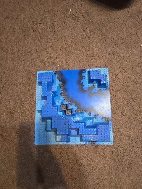LEGO Raised Baseplate 32 x 32 Canyon with Blue Underwater Pattern Set #6195