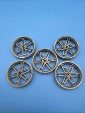 5 LEGO TECHNIC 2903 Large (61.6MM X 13.6MM) Gray 6-SPOKE Motorcycle Wheels