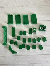 LEGO LOT GREEN 25 PCS WALL PANEL PILLAR SUPPORT 1X2 VARIETY BUILDING PIECES