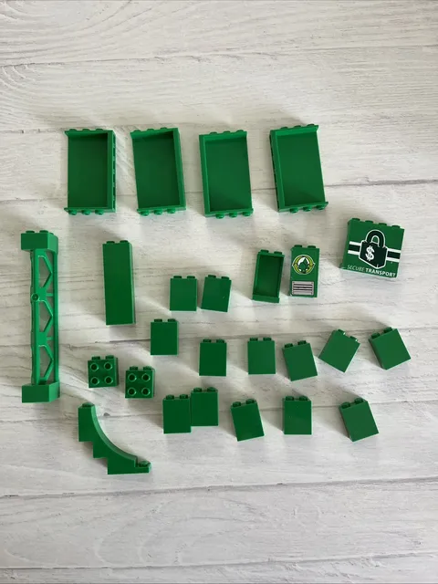 LEGO LOT GREEN 25 PCS WALL PANEL PILLAR SUPPORT 1X2 VARIETY BUILDING PIECES
