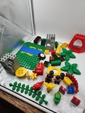vintage Lego 2605 DUPLO Dinosaur Park  41 pieces With Figures Box Dinos Figurine