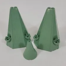 2X LEGO Harry Potter SAND GREEN Tower Roof 6x8x9 Parts Lot 33215 3942c 3943b