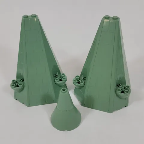 2X LEGO Harry Potter SAND GREEN Tower Roof 6x8x9 Parts Lot 33215 3942c 3943b