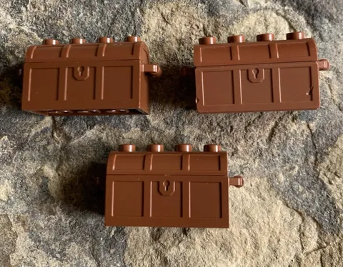 LEGO 4738 4739 Brown Container Treasure Chests Lot Of 3