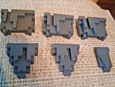 Lego Lot of 6 assorted Gray Rock Mountain Castle Wall Panels Bricks