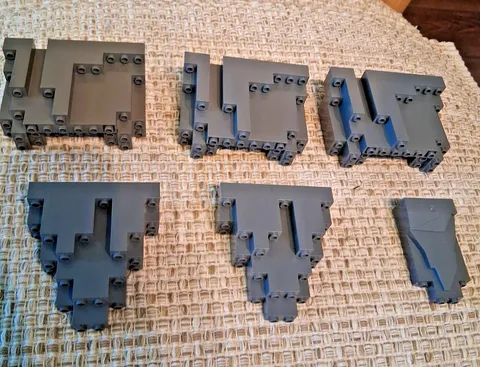Lego Lot of 6 assorted Gray Rock Mountain Castle Wall Panels Bricks