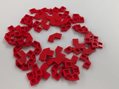 Lego x50 New Red Tile, Modified Facet 2 x 2 # 27263 MOC Bulk Parts Lot