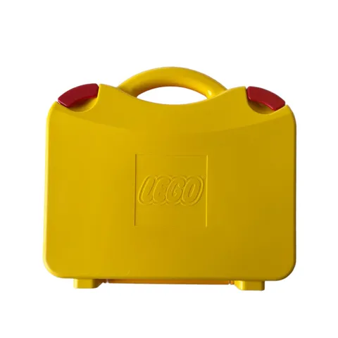 Lego Yellow & Orange Plastic Carrying Case Storage Box With Latches and Dividers