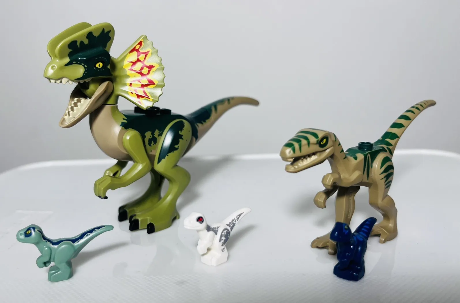 LEGO Jurassic World Dinosaur Lot Dilophosaurus Velociraptor Baby Blue Indominus