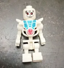 LEGO White Skeleton Robot Minifigure w/ Red Eyes & Blue/Red Torso