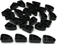 Lego 25 New Black Technic Liftarms Modified L-Shape Quarter Ellipse Thick Parts