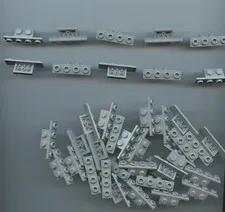 LEGO x 40 LB Gray Bracket 1 x 2 - 1 x 4 with Rounded Corners at the Bottom 28802