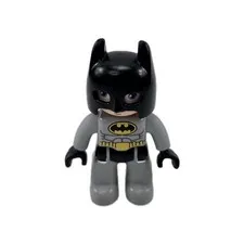 LEGO DUPLO Batman Figure Lego Ville Black Cowl Dark Bluish Gray Suit Toy