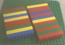 Lego Duplo Lot Of (22) Classic Color 2x8 Stud Long Pieces Red Blue Yellow Green