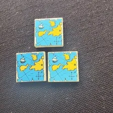 3Lego White 2 x 2 Printed Tile PIRATE TREASURE MAP Pattern Decorated for Minifig