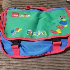 Lego System "Free Style Bag" Fabric Tote w/Handle Clips  