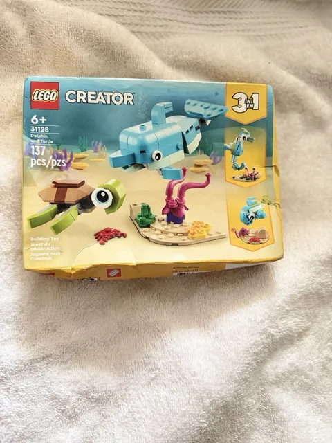 Lego Creator Dolphin And Turtle 31128 137 Pieces Age 6+ Building Toy 2022 New