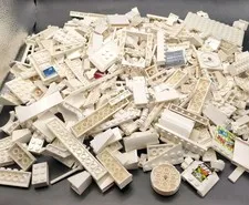 Lego Bulk Lot Assorted Bricks and Pieces Approx 1.5 Pounds Color: White