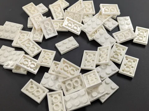 Lego 50 New White Plate 2 x 3  # 3021 MOC Bulk Parts Lot