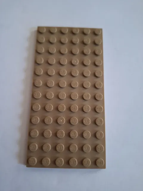 No 444 1x Lego plate 6x12.  3028 Dark Beige