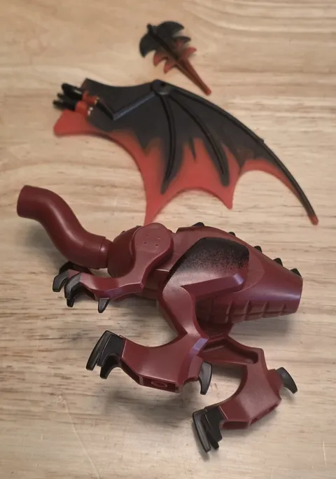 LEGO Castle Fantasy Era Dark Red Dragon 7093 Skeleton Tower Incomplete Parts
