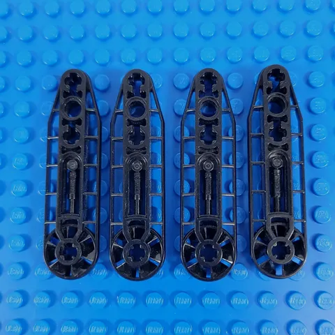 4X Vintage LEGO Technic BLACK 1x7 Liftarm Modified Fan Lot Part 32177