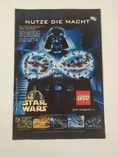 Rare Advertising Flyer Promo Sheet LEGO Star Wars Darth Vader Y Wing Tie 1999