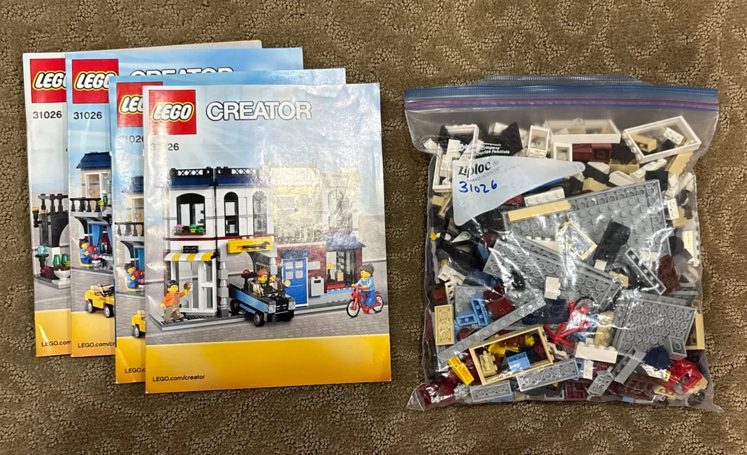 Retired and Complete Set: 3 in 1 LEGO CREATOR: Bike Shop & Cafe (31026)