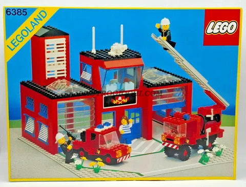 LEGO 6385 FIRE HOUSE FIRE STATION VINTAGE 1985 COMPLETE IN BOX NEAR MINT